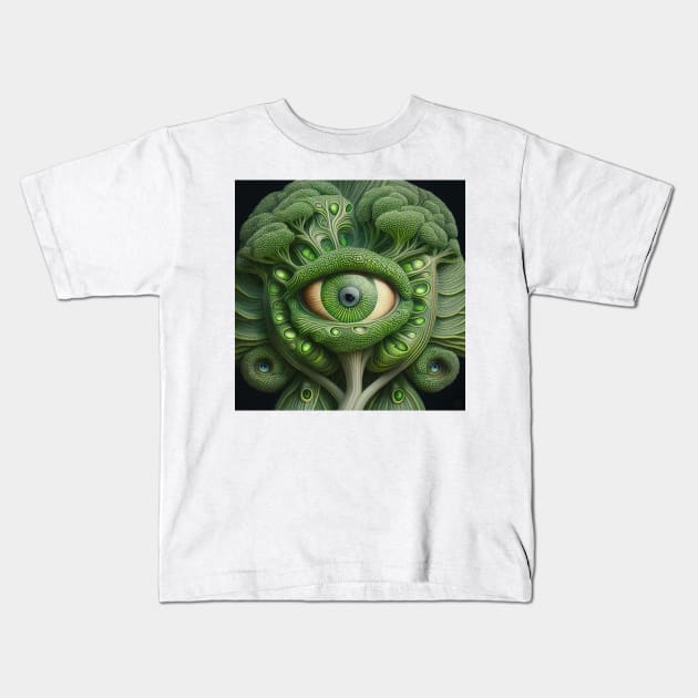 [AI Art] Eye Of Broccoli, Art Deco Style Kids T-Shirt by Sissely